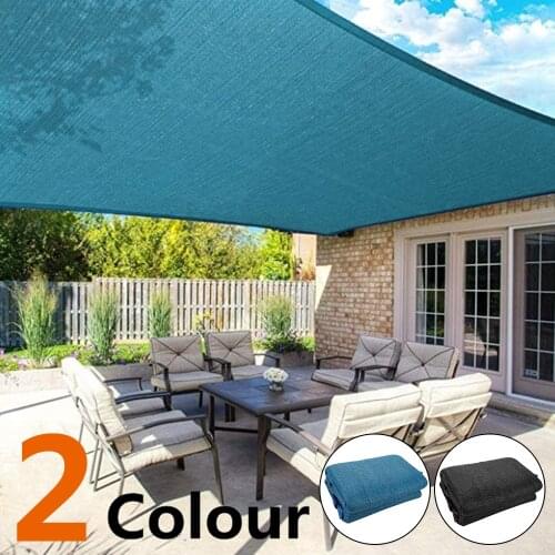 Sun Shade Canopies Sails Outdoor Camping Hiking Yard Garden Shelters Sun Screen Cover Waterproof Cloth 2X2/4/5/6M Black Blue