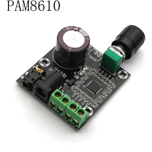 Super Slim 2 X 15W PAM8610 Class D Digital Dual Power Audio Amplifier Board 12V Black