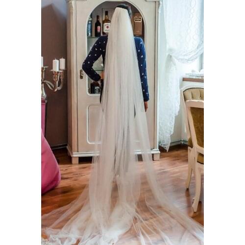 Wedding veil 2 layer long voile mariee voile mariage ivoir bridal veil 3 meters bridal accessories