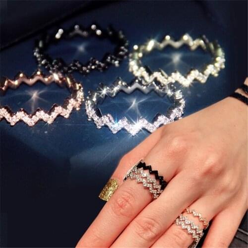 Heartbeat Eternity Ring AAAAA cz Real 925 sterling Silver Sataement Party Wedding Band Rings for women Bridal Jewelry