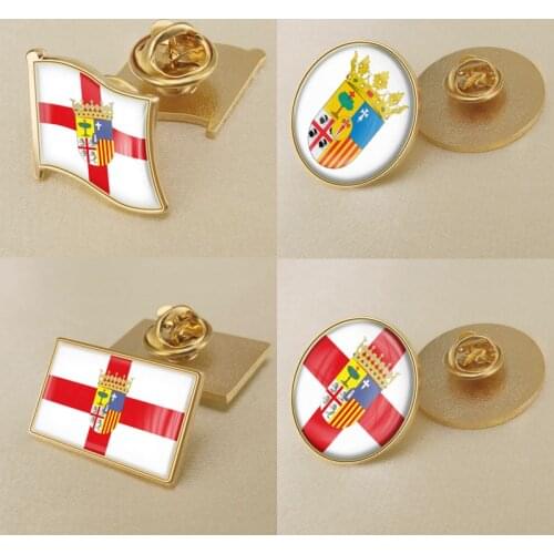 Coat of Arms of Zaragoza Province of Spain Flag Lapel Pins/Broochs/Badges