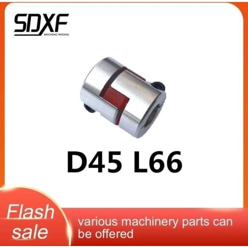 1PC Flexible plum clamp coupler D45L66 shaft size CNC Jaw shaft coupling 10/12/14/16/18/20/22/24/25mm D45 L66 couples