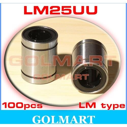 100pcs Linear Bearings New Precision LM25UU Bearing 25*40*59mm Linear Motion Bush Bushing for 25mm shaft rail