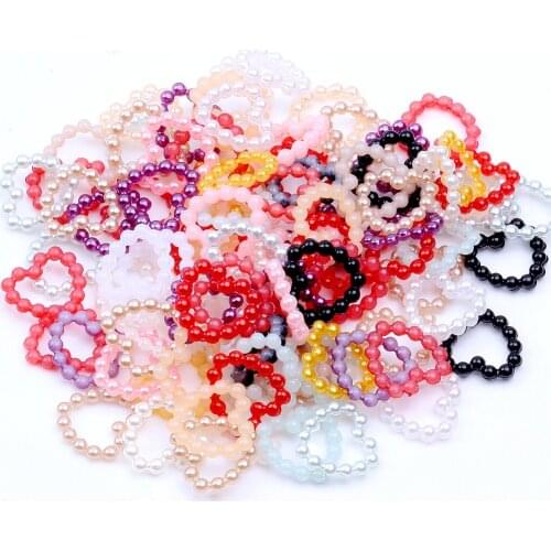 100pcs/lot Multicolor 11mm Imitation Pearl Hollow Heart Shape Half Round Flatback Beads For DIY Jewelry Scrapbooking Cardmaking