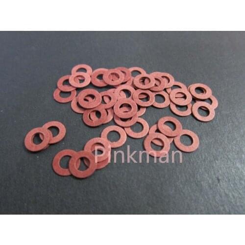 1000 Pcs M5 5mmx10mmx1mm Red Insulating Fiber Washer