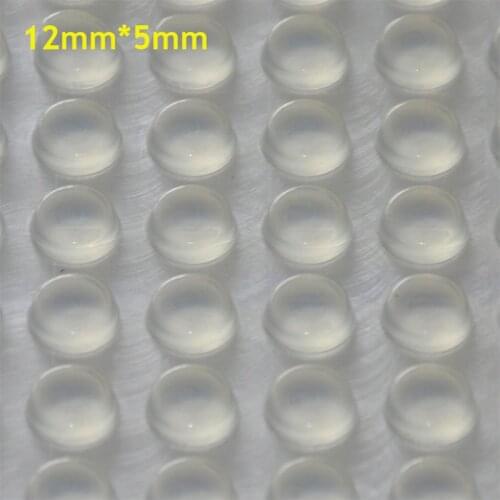 128pcs 12mm*5mm transparent self adhesive soft anti slip bumpers silicone rubber feet pads great silica gel shock absorber