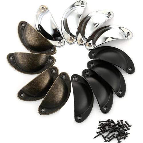 2 Pcs/Set Vintage Semicircular Iron Drawer Handles Home Hotel Furniture Accessories 9 Colors