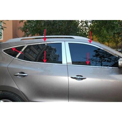 2010-2012 For Hyundai ix35 High quality stainless steel window trim cover(Up+down+posterior triangle,a Set of 10pcs)