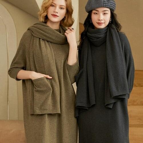 2021 New Fashion Cashmere Brand Winter Cashmere Shawl Natural 100% Pure Cashmere Pashmina Big Long Women Luxury Scarf 190x68 CM