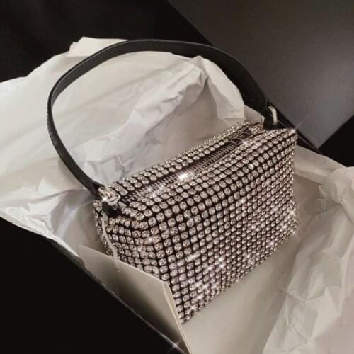 2021 New High Quality Diamond Wallet Luxury Portable Rhinestone Bag Lady Shoulder Messenger Underarm Women 's Bag
