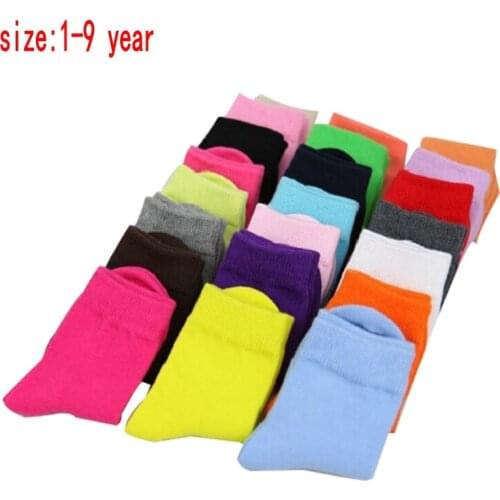 5 pairs / 1 lot spring&autumn candy color cotton children socks boys socks / socks for girls 1-9 year sport kids socks