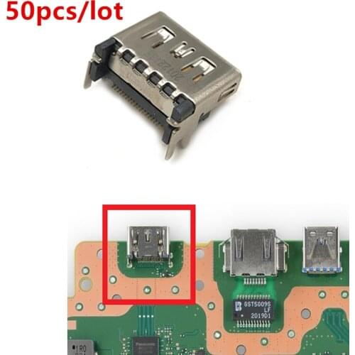 50pcs HDMI-Compatible Port Socket Replacement Jack Connector for Sony Playstation 5 PS5 Controller Motherboard Repair With Code