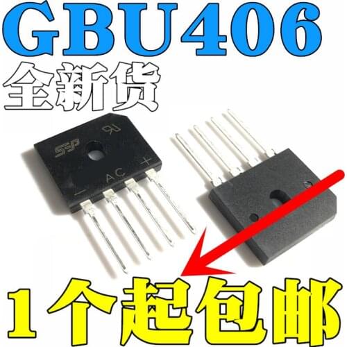 6 pçs/lote GBU406 4A/600VIn Estoque