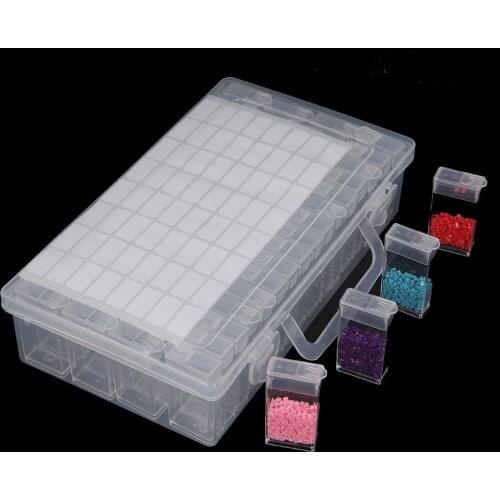 64pcs Diamond Painting Tools Accessories Storage Box Beads Container Diamond Embroidery Stone Diamont Mosaic Box
