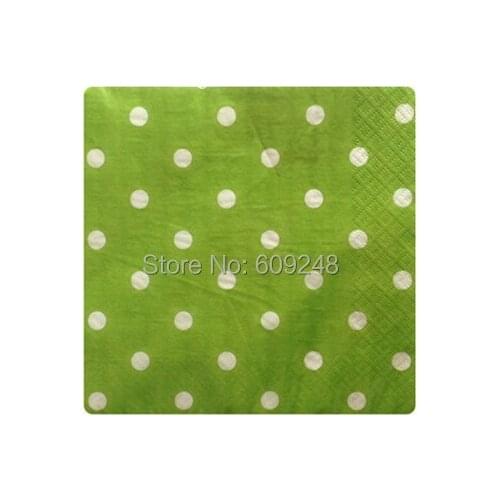 80pcs Birthday Wedding Decoration White Polka Dot Party Green Paper Napkins,3 Days Delivery on Orders over $100