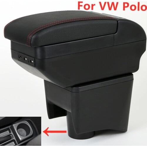 Car Armrest Box for Volkswagen VW Polo Mk5 6R Vento 2010-2018 Arm Rest Center Centre Console Storage Box USB 2012 2013 2014