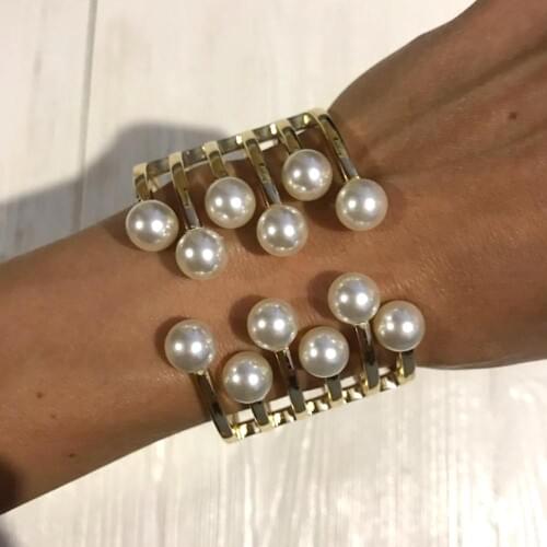 Imitation Pearl Bracelets Charm Accessories Cuff Bangles Bracelets Statement Women Accessories Jewelry Gift 2021 UKMOC