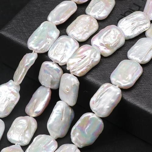 14x18mm 100% Natural Baroque Rectangle shape Freshwater Pearl Beads For Jewelry Making DIY Bracelet Necklace Earrings 15inches