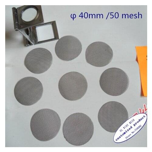 50 mesh/60 mesh filter discs customized diameter (20mm/30mm/40mm/50mm/60mm/70mm/100mm/120mm 20 pcs/lot