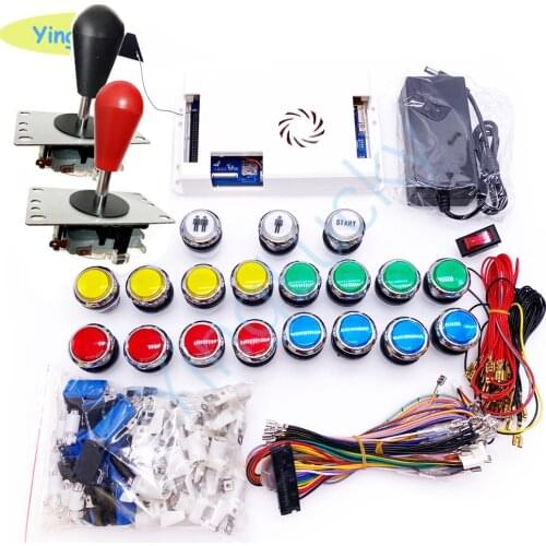 DIY arcade kit with 3d 4018 in 1 wifi board led arcade button copy sanwa joystick Power Adapter 40pin cable for pandora box