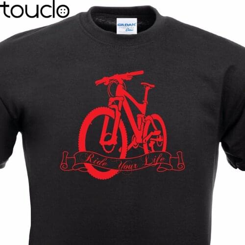 2019 New MenS T Shirt 100% Cotton Brand New T-Shirts Rider Your Life Biker Mountain Bicycle Cycler Printed T Shirt