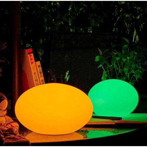 IP67 RGBW LED Oval-ball Garden Light Swimming Pool Floating Decor Lamps 16 Color Changing Lights Rechargeable and Remote Control