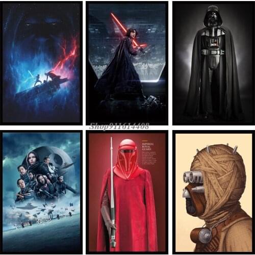 Canvas Painting Star Wars Disney Classic Anime Movie Jedi Warrior Poster and Prints Wall Art Pictures for Living Room Home Decor