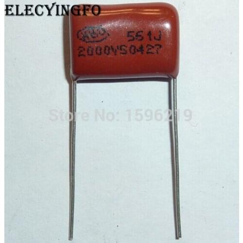 20pcs CBB capacitor 561 2000V 561J 2KV 560pF 0.56nF P15 CBB81 Metallized Polypropylene Film Capacitor