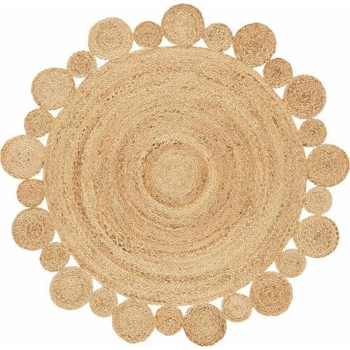 Rug 100% Pure Natural Jute Decorative Carpet Home Decoration Carpet Modern Jute Circular Carpet Weaving Style