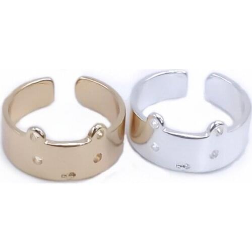 Trendy Lovely Dog Face Ring Lovely Expression Style Suitable for Women Animal Flat Ring