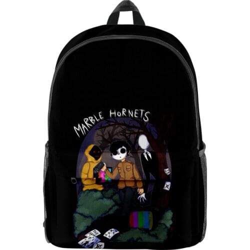 Creepypasta 3D Merch Fashion Oxford Cloth Shoulder Backpack Printed Multi Zipper Pack Casual Girls Student School Bag