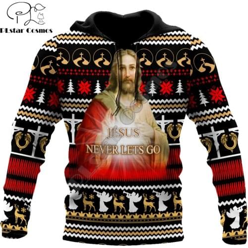 Autumn Hoodies Merry Christmas Jesus 3D All Over Printed Mens Sweatshirt Unisex Streetwear Pullover Casual Tracksuits KJ640