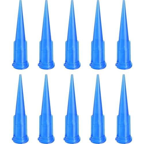 Uxcell Industrial Blunt Tip Tapered Dispensing Fill Needle 22G X 1.26" Blue 10pcs