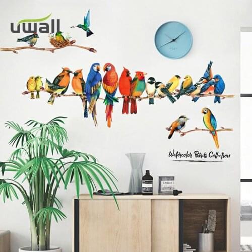 Color Parrot Wall Sticker Decoration Self-Adhesive Stickers Bedroom Warm Wall Decor Room Decoration House Decoration For Home
