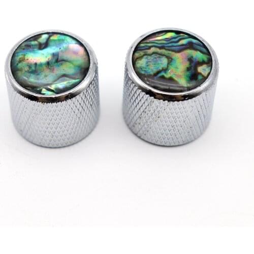 New Metal Shell Guitar Knobs Abalone top With Inlaid Shell Guitar Knobs Volume Tone Knobs For LP SG Guitar Accessories