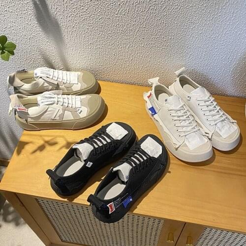 New Women Casual Sneakers Female Brand Canvas Shoes Woman Platform Shoes Ladies Black Chunky Sneakers Zapatos De Mujer Trainers