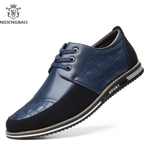 Classic Autumn Men Casual Shoes Breathable Lace-up Business Formal Shoes Men Oxfords Dress Wedding Driving Shoe Big Size 38-48