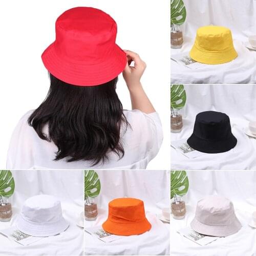 1 PC Adults Kids Summer Fashion Foldable Bucket Hat Outdoor Sunscreen Cotton Fishermen Cap Men Basin Chapeau Sun Prevent Hats