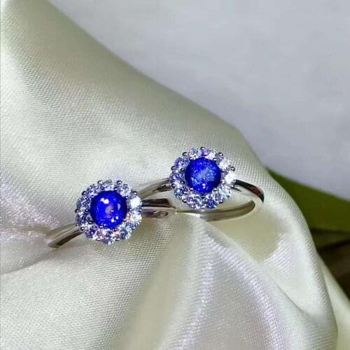 The Best Gift for Your loved wife Natural real blue sapphire ring 925 sterling silver Fine handworked jewelry Finger rings
