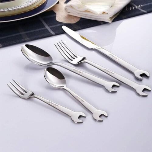 New 1pc Stainless Steel Cutlery Portable Travel Dinner Fork Spoon Outdoor Camping Western Tableware Washable Kitchen Tools