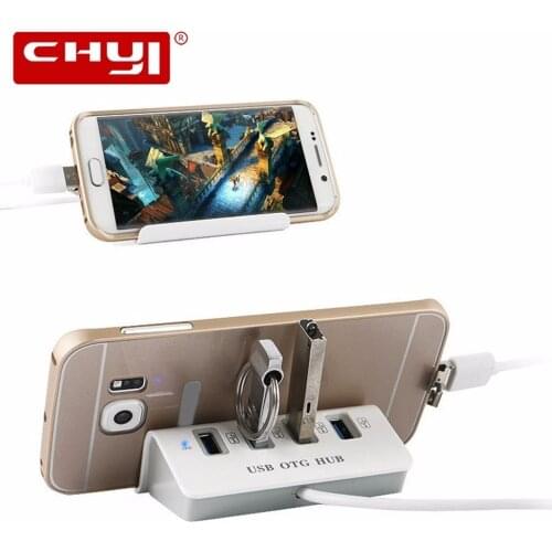 CHYI High Speed 4 port USB OTG HUB and Dock Micro USB OTG 2 in 1 USB 2.0 Hub Up to 480Mbps For Smart Phone Tablet PC Laptop Hold