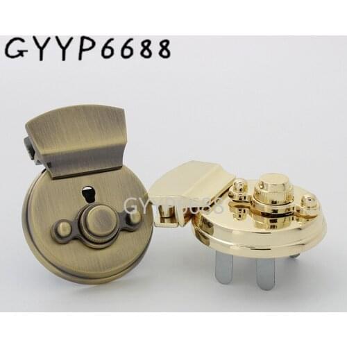 1-20sets 3 colors 38*48mm Wholesale Metal Trunk Locks ,alloy big push lock for DIY women handbags metal purse accessories