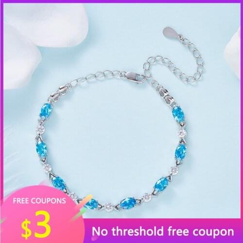 Authentic 925 Sterling Silver Bracelet for Women Shinning AAA+ Cubic Zirconia Trend Ladies Adjustable Bracelet Jewelry Gifts