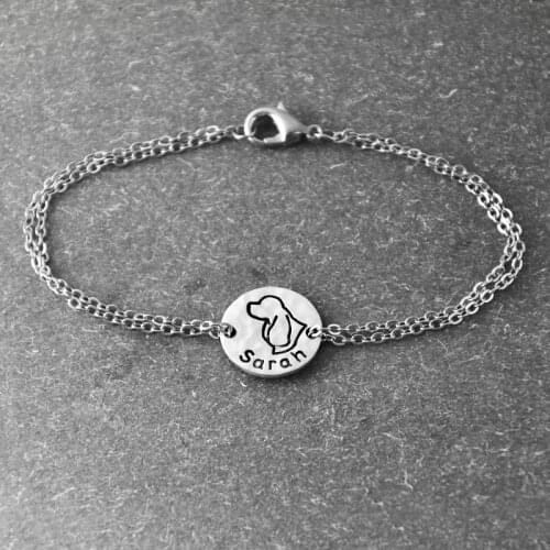 Cocker Spaniel bracelet, Personalized Dog Bracelet ,alloy Dog Pendant, Personalized Pets name, Dog Lover Gift, dog bracelet