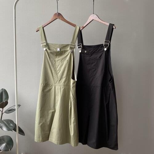 Japan style Womens Playsuits Overalls Ladies Jumpsuit Pockets Sleeveless Solid color Jumpsuits Casual Loose Romper Jumpsuit