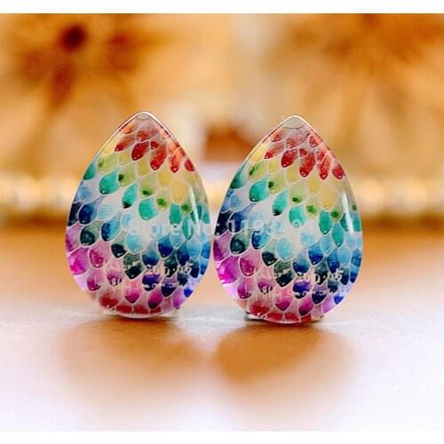 10pcs 18x25mm Teardrop Glass Beads Cabochon DIY For Tray Pendant setting finding-(HPGC-T-98)