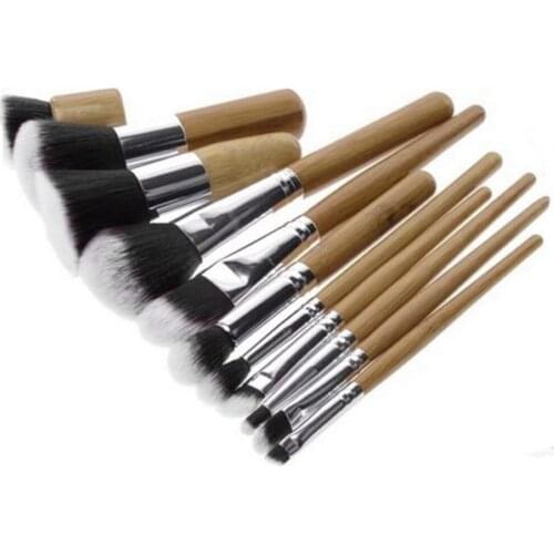 11 pcs Foundation Concealer Brush holder Set Professional Make Up Tools Pincel Maquiagem Wood Handle Makeup Cosmetic Eyeshadow