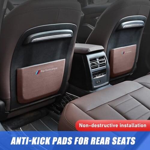 2pcs Leather Anti Kick Pad Interior Seat Back Protective Pad Cover Anti Scratch Mats for Child Pet for BMW 3 5 6 Series X5
