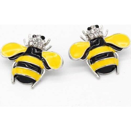 5pcs Kawaii Drops Oil Honey Bee Charms With Clip Hole DIY Hairdress Findings For Women Korean Headband Hair Accessories AC27