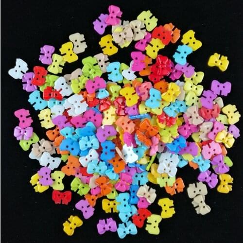 50PCS Random Mixed Colorful 2 Holes Pattern Resin Bottons Animal Lovely Cartoon Decorative Buttons